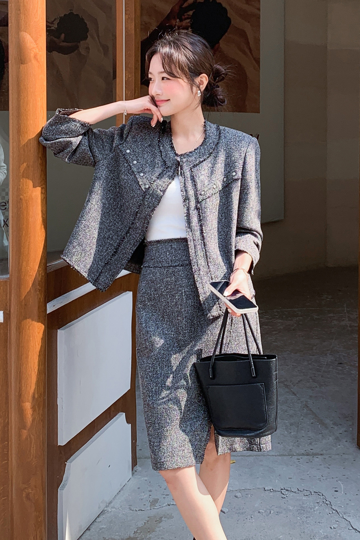 新品小香风外套半身裙两件套2C139-6805-P195-K318,女装套装/套裙,2C139