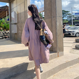 新品现货重工粉紫色中长款风衣外套2C139-9063-P185-K268，女装风衣，2C139