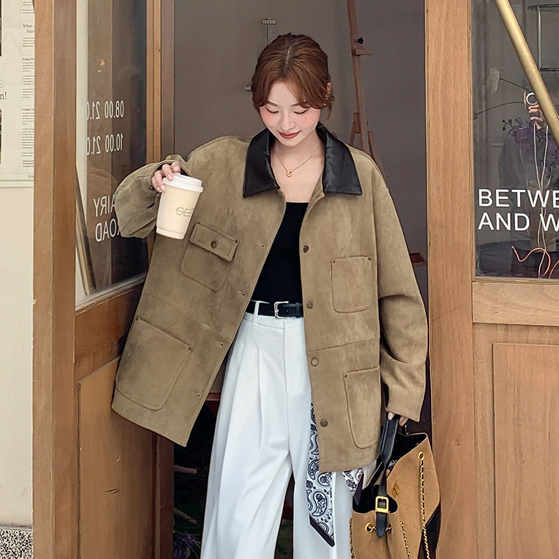 新品现货驼色鹿皮绒外套2C139-9065-P155-K228,女装短外套,2C139