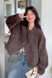 新品立领鹿皮绒短外套2C139-9067-P145-K218，女装短外套，2C139