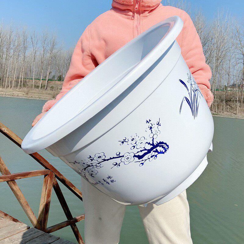 特大号塑料花盆月季盆栽水培睡莲花盘无孔加厚圆形兰花盆清仓包邮