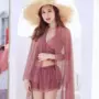 Đồ bơi nhẹ cho nữ ba mảnh thể thao gió thoải mái treo cổ bạn gái mặc bikini hàng ngày màu cam - Bikinis đồ tắm nữ