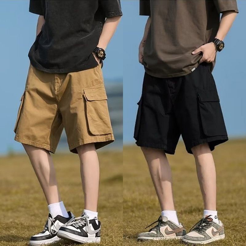 工装短裤男士夏季薄款大码ins美式复古潮牌宽松直筒休闲五分裤子