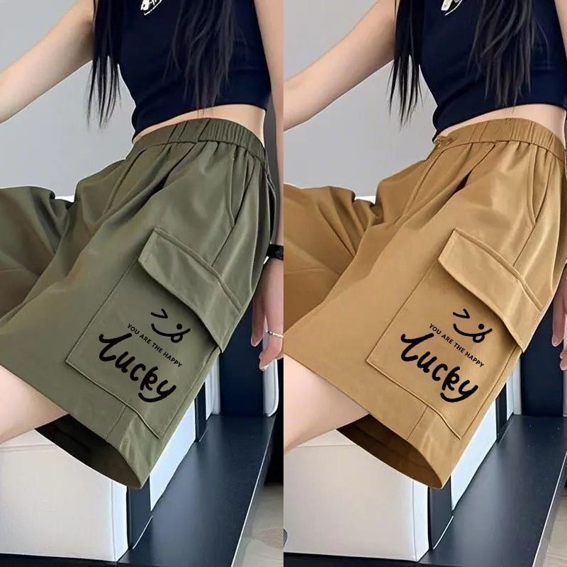 美式潮流工装短裤男女中性风夏天薄款潮流休闲运动外穿五分短裤女