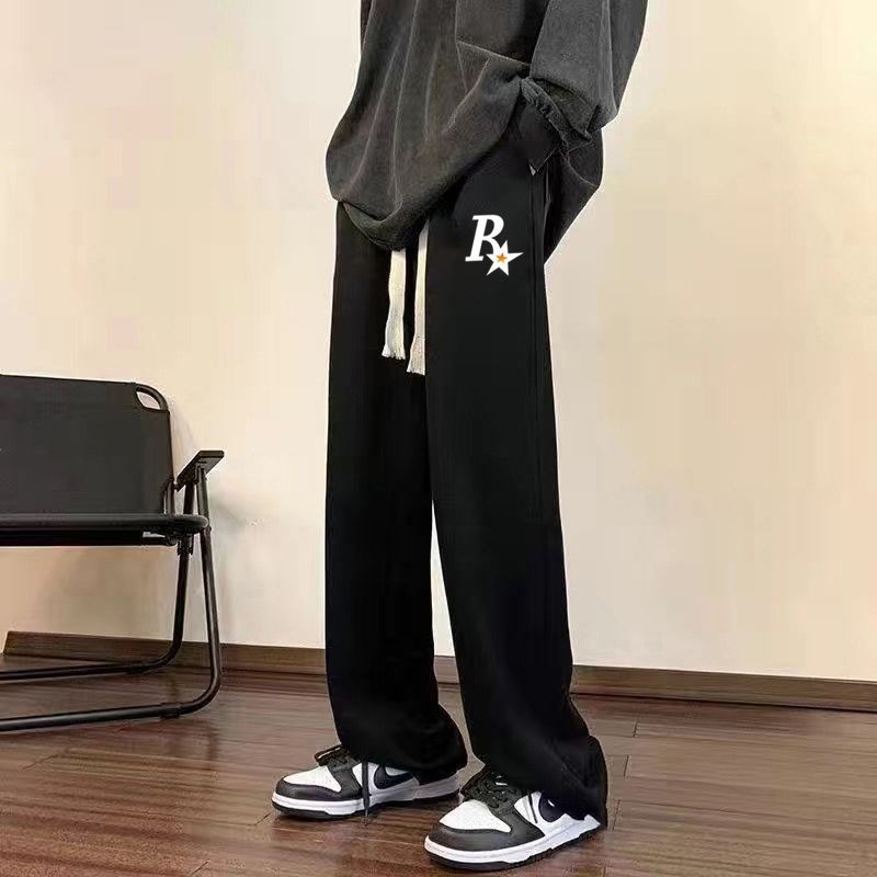 港风宽松胖子大码卫裤子男生春夏季薄款韩版潮流百搭外穿休闲长裤