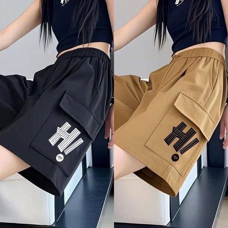 美式潮流工装短裤男女中性风夏天薄款潮流休闲运动外穿五分短裤女