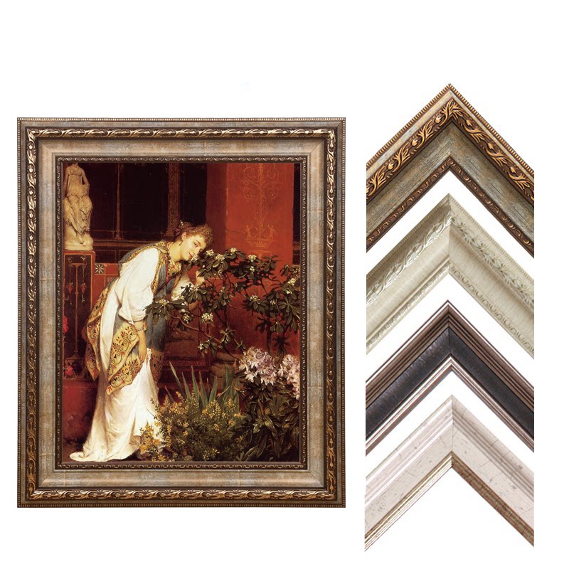 欧式复古古典油画画框外框装裱正方形相框40*40 任意尺寸定制挂墙