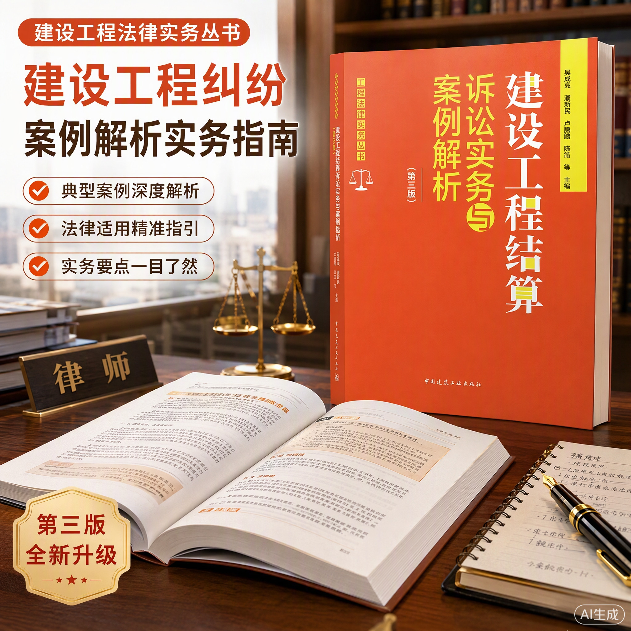 【建工社官方正版】建设工程结算诉讼实务与案例解析 第三版 结合新版清单计价规范改编 工程法律实务培训丛书 吴咸亮