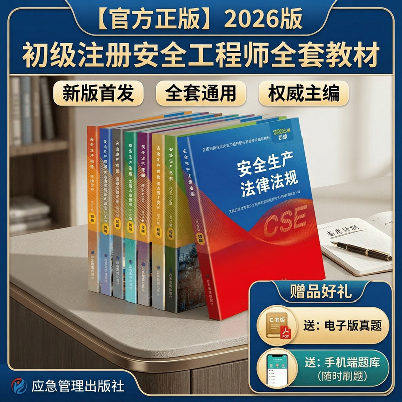 【正版】初级安全注册工程师2026年官方教材应急管理出版社 初级安全工程师2026教材安全生产法律法规其他建筑化工实务初级注安wb