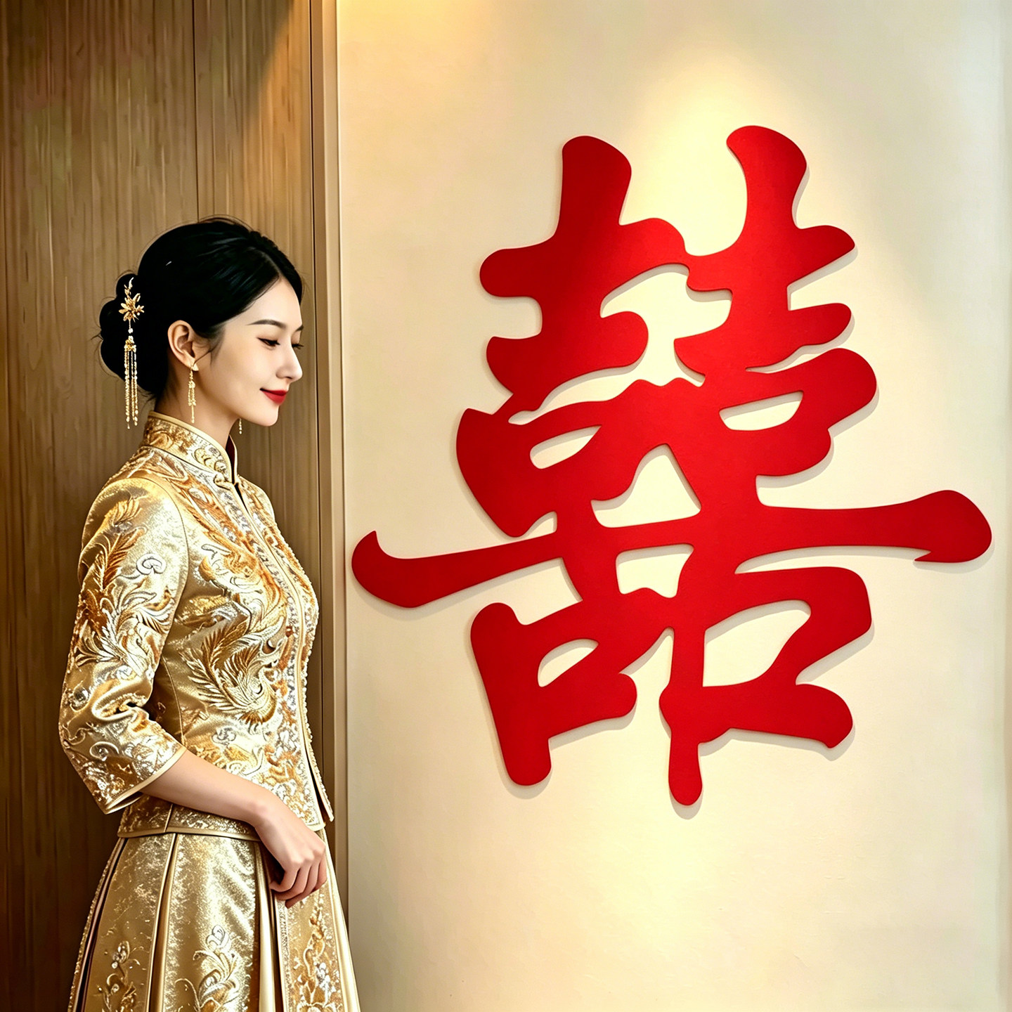 超大喜字贴墙结婚大号双囍字门贴纸婚房布置装饰卧室婚庆拍照道具