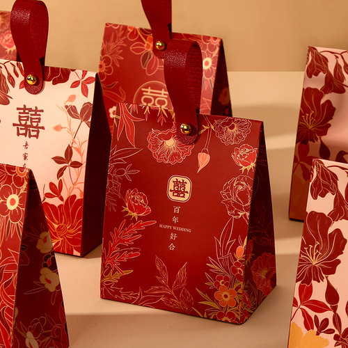 结婚喜糖盒子伴手礼糖果礼盒手提