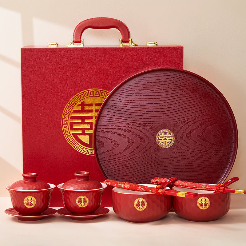 礼盒装改口敬茶杯套装