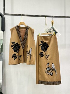 价格咨询.欧洲站原创设计师走秀款 915 重工高定气质女套装