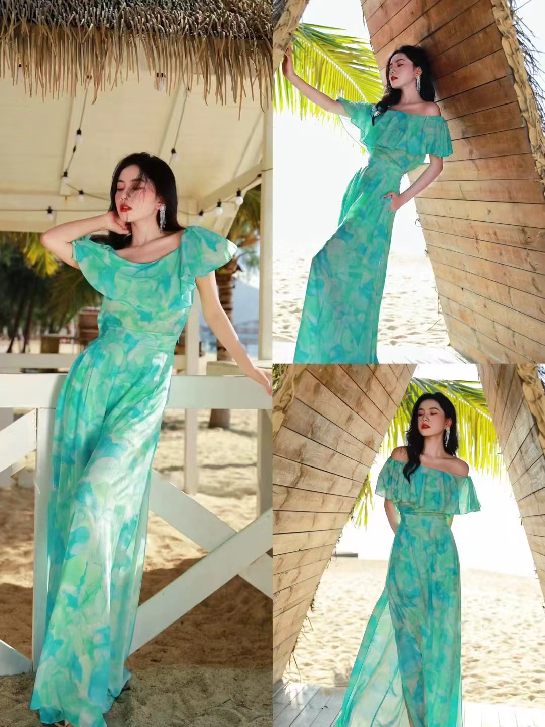 价格咨询.欧洲站原创设计师走秀款重工高定气质休闲连衣裙套装618