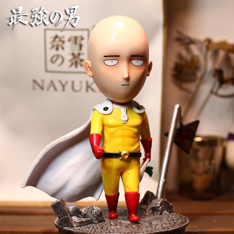 日本动漫一拳超人q版琦玉老师手办潮玩盒装二次元收藏公仔小摆件