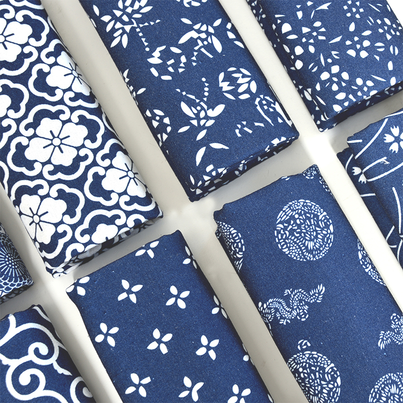 复古蓝印花花型桌布布艺加密棉麻布料长方形餐桌布农家乐民宿餐布