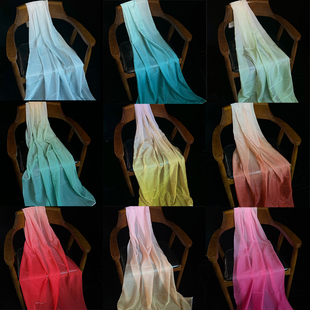 渐变雪纺纱布料仿天丝布中国风汉服服装 饰布diy布头 面料环创装