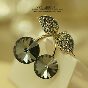 XZ229黑樱桃奥地利合成水晶胸针女高档气质胸花别针西装 配饰潮新