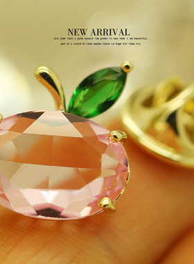 LZ72甜美可爱粉色苹果V领防走光胸针女扣高档胸针设计感小众新款