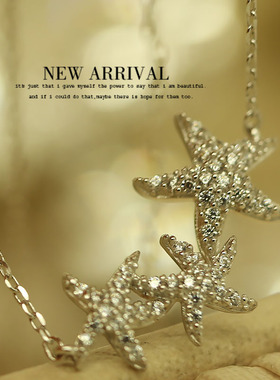 合成锆石女银色微镶短项链