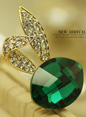 XZ264绿色小兔子合成水晶胸针女高档气质胸花别针西装配饰潮新