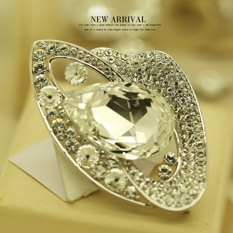 XZ316白色奥地利合成水晶胸针女高档气质胸花别针西装配饰潮新