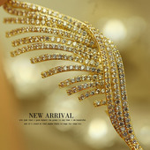 XZ662金色翅膀合成水晶胸针女高档气质胸花别针西装 配饰潮新款