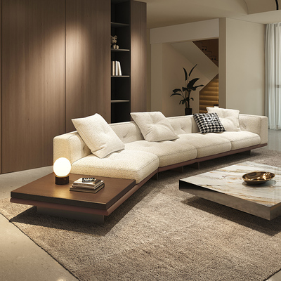 纳威意式极简沙发异形转角别墅客厅轻奢现代棉麻布艺迪兰沙发新款