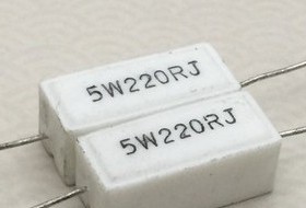【华盛辉】5W水泥电阻 5W220RJ 220欧 220Ω RX27-5W