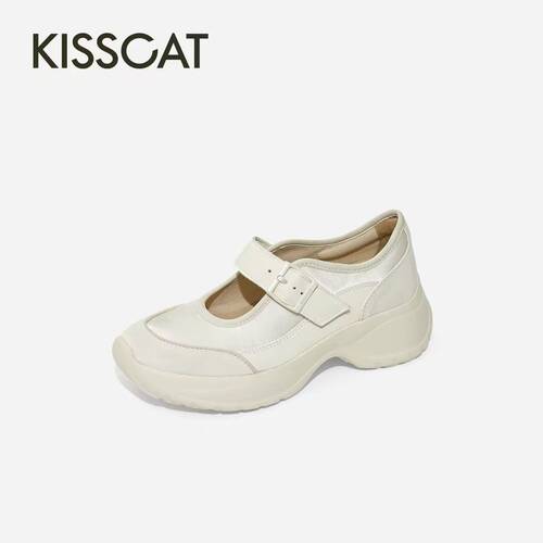 KISSCAT接吻猫6.5cm厚底玛丽珍26夏芭蕾德训鞋休闲鞋K76368A-50