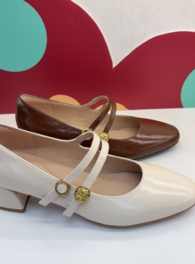 KISSCAT接吻猫26新单鞋条带玛丽珍鞋法式小高跟鞋K76117a-10