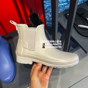 英国比斯特折扣Hunter雨靴女refined经典款切尔西踝靴短靴雨鞋