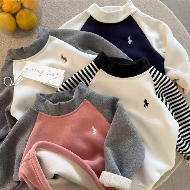 儿童一体绒打底衫冬款女童洋气上衣男童中高领宝宝加绒内搭保暖衣,童装/婴儿装/亲子装,保暖上装,淘宝优惠券,粉丝福利购,淘宝优惠卷