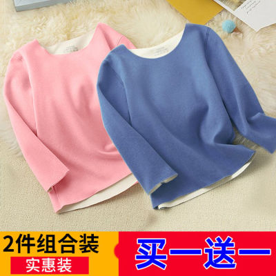 儿童发热双面德绒保暖秋衣冬童装男女童无痕T恤打底衫中大童内衣
