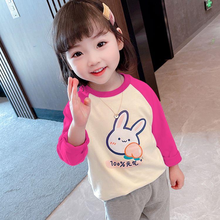 女童德绒长袖t恤保暖新款冬季韩版儿童秋衣宝宝春秋款洋气打底衫