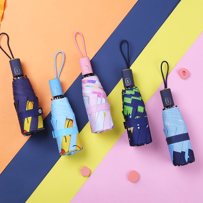 五折小巧全自动儿童雨伞男女童折叠轻便小学生卡通小孩男童晴雨伞