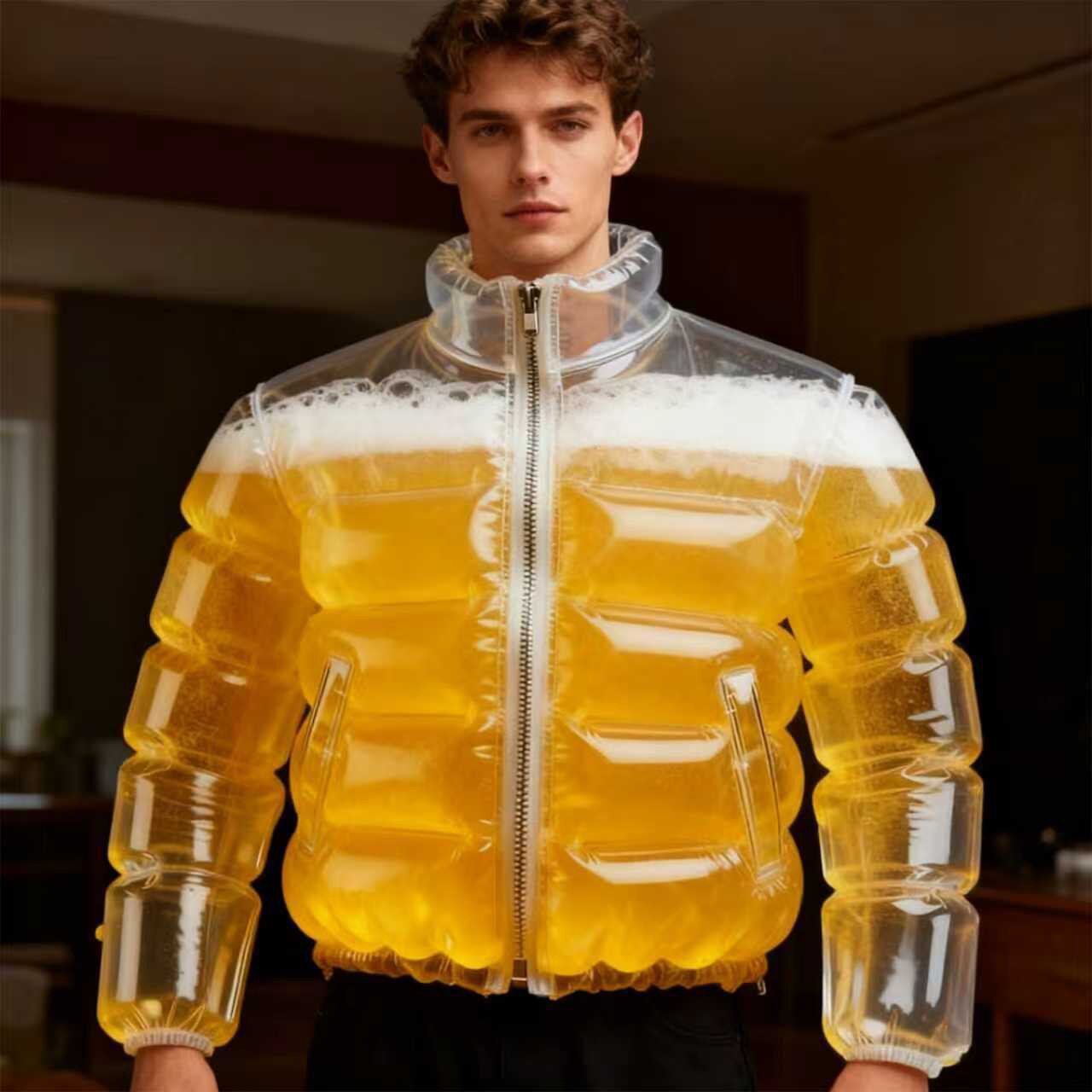 2026新款啤酒充气羽绒服个性夹克