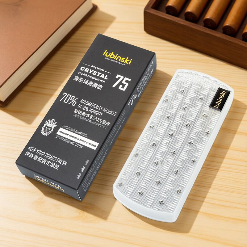 LUBINSKI雪茄盒加湿器磁吸恒湿罐保湿凝珠控湿70%湿度75支烟盒用