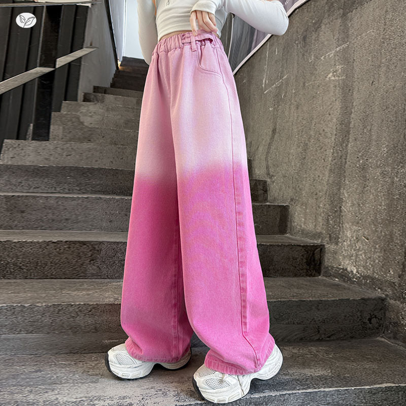 女大童秋装新款炸街裤子儿童休闲时髦网红中大童秋季渐变色牛仔裤,童装/婴儿装/亲子装,儿童牛仔裤,淘宝优惠券,粉丝福利购,淘宝优惠卷