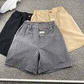 短裤 中小童男女童中性薄款 洋气带标5分裤 儿童潮酷炸街西装 宽松裤