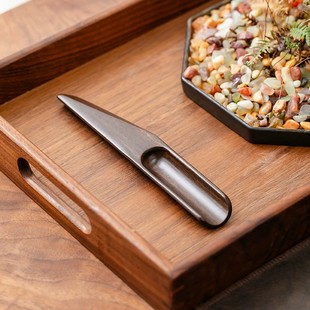 茶勺单只黑檀木茶则茶匙茶叶勺子茶铲功夫高档艺茶具套装镊子取茶