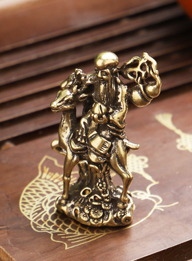 骑鹿吉祥保平安仙翁福寿双全摆件