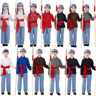 儿童男女王二小雨来鸡毛信民兵武装赤卫队儿童团游击队表演出服装