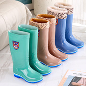 雨靴防水通勤 高筒女冬加绒保暖胶鞋 上海回力雨鞋 女士防滑水鞋