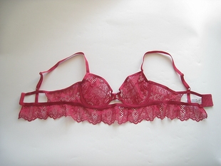欧~娇艳的颜色显白衬托肤色薄款有钢圈半透明蕾丝胸罩内衣85B80C