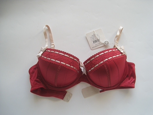 红色薄棉罩杯有钢圈内搭文胸内衣胸罩女士80D 澳洲单