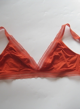 北欧OS~活力橙色薄款无钢圈舒适透气文胸内衣小码65B75C