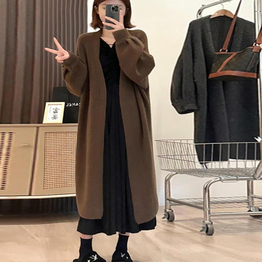 中长款毛衣外套女春秋2025新款爆款慵懒风软糯针织开衫外搭高级感