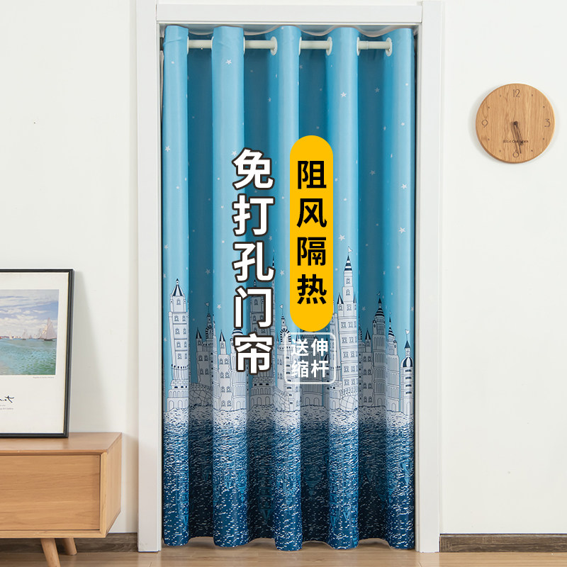 免打孔门帘隔断帘家用图片