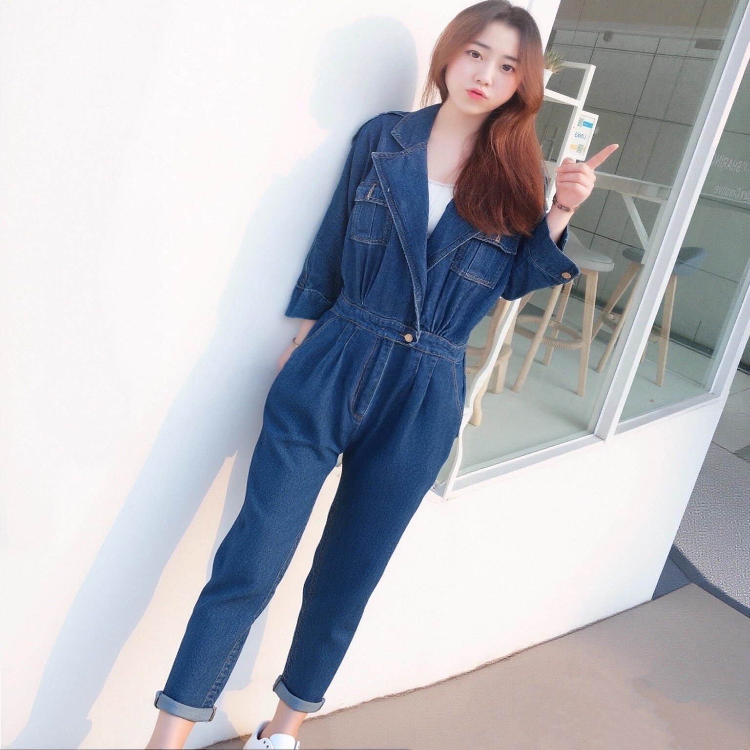清仓春夏季新款韩版宽松显瘦百搭牛仔连体裤女休闲连衣裤工装裤潮
